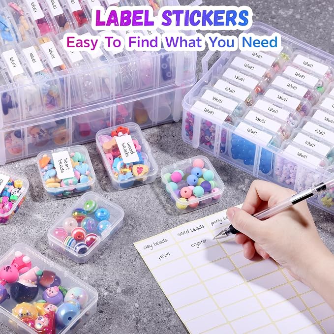 Bead Organizers and Storage, 56 Pcs Small Plastic Containers with Lids