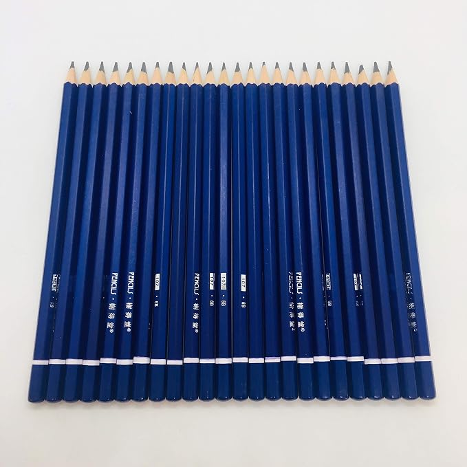 XDT#6B Drawing Pencils 24 Piece Set, Pro Art Graphite Sketching&Shading Supplies, Ideal For Kid Beginner Student Adults Artist