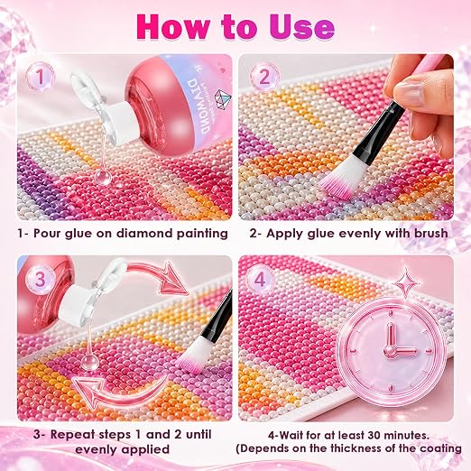 16OZ Diamond Painting Sealer Protectant Brightener, Diamond Art Glue