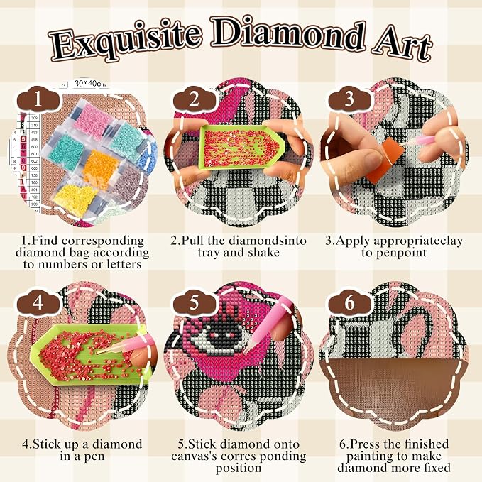 BYGFHLYW 5D Diamond Painting Kit for Adults, Eye Flower Diamond Art Kits | DIY Full Round Drill Cartoon Gem Painting Paint by Diamonds Relaxing Craft for Home Wall Decor 12x16inch