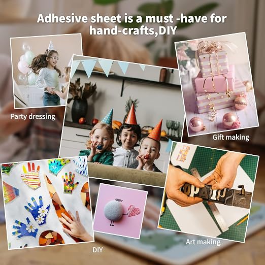 Art3d Double-Sided Tape Sheet, Adhesive Tile Setting Mat, 12" x 120", Clear