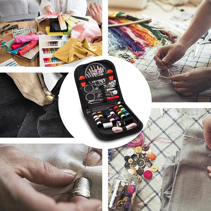 Sewing Kit, Sewing Kits for Adults, OKOM 68Pcs Thread for Sewing, Sewing Supplies, Sew Kit for Home,Traveler,Small Mini, Basic, Beginner, DIY, Needle and Thread Kit, Gift for Mother and Grandma