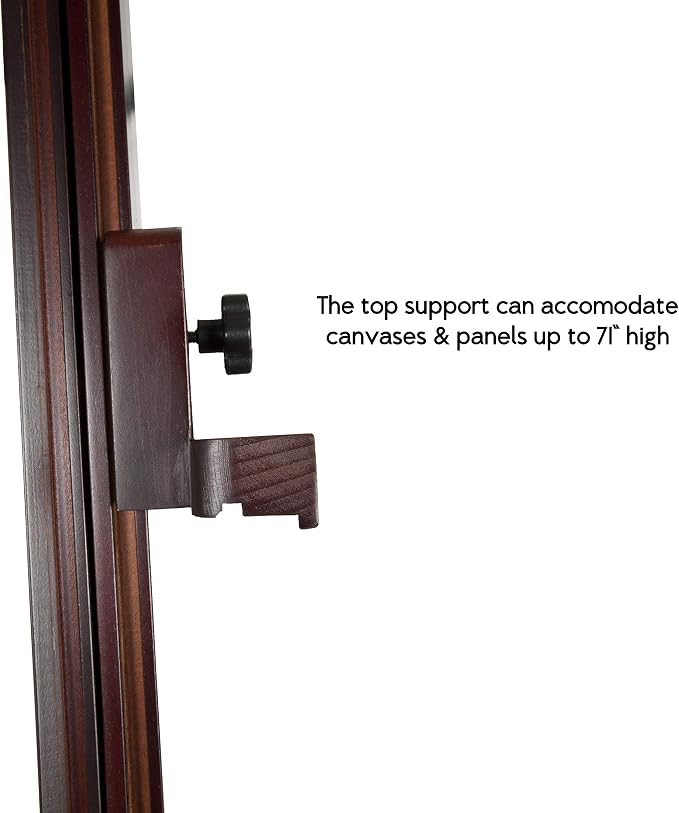 SoHo Urban Artist Wooden Easel - H-Frame Studio Easel for Tabletop Easels for Painting & Drawing Desk, Supports Canvases Up to 71", Mahogany Finish, Adjustable with Locking Casters