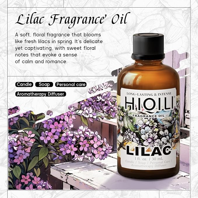 HIQILI Lilac Fragrance Oil for Women Perfume Making - 1 Fl Oz