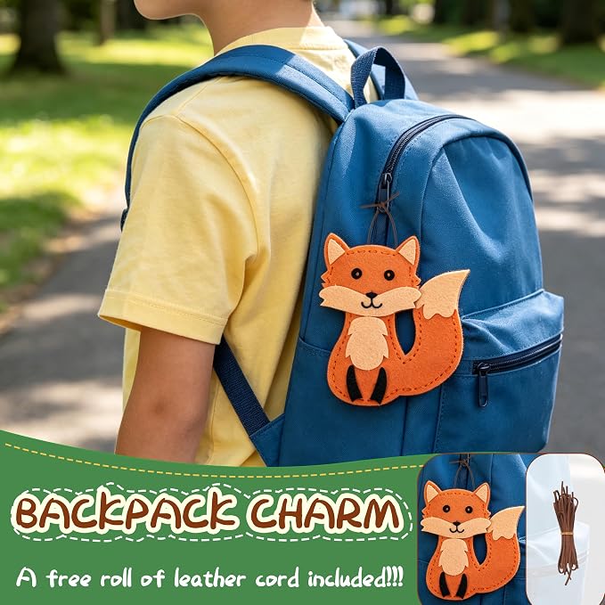GOASION Sewing Kit for Kids, 12 Pcs Woodland Animals Craft Set, Ages 5+