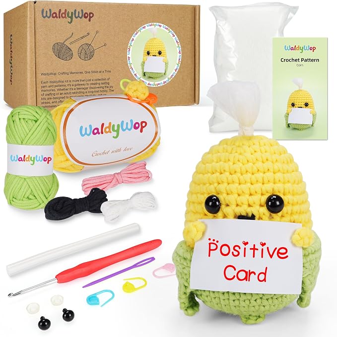 WaldyWop Crochet Kit for Beginners, Wobbles Easy Craft Kits for Starter Adults