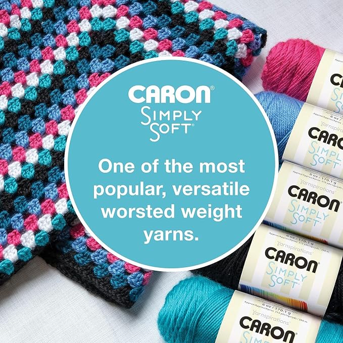 Caron Simply Soft Collection Yarn, 6oz, Gauge 4 Medium, 100% Acrylic- Pistachio - Machine Wash & Dry