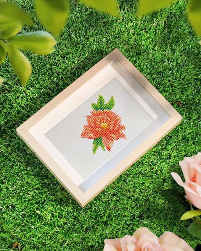 PeakLuv Small Diamond Art Kits Flowers Mini Diamond Painting Kit for Adults