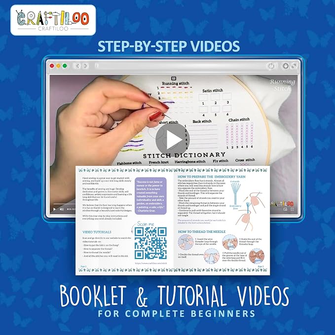 Butterflies Embroidery Kits for Adults - Stamped Beginner Hand Embroidery