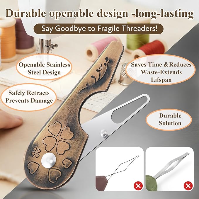 2 Pack Needle Threaders for Hand Sewing, 5.1" x 2.8" x 0.5"Yarn Threader