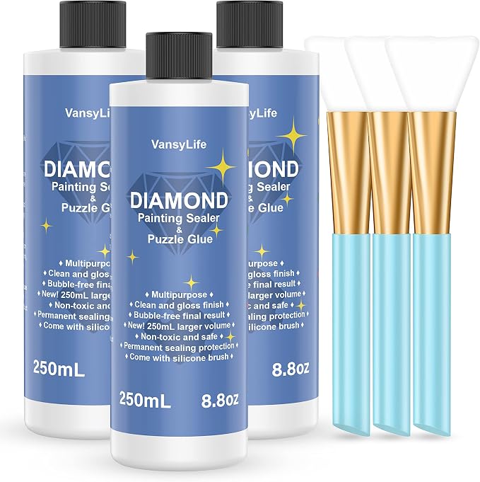 VansyLife Updated Diamond Painting Sealer with Silicone Brush