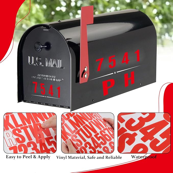 Letter Stickers 30 Sheets 1500 PCS Large 2 Inch Alphabet Stickers, Red