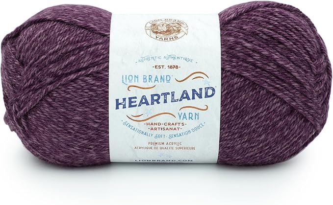 Lion Brand Yarn Heartland Yarn, Worsted-Weight Yarn for Knitting, Crocheting, and Crafting, 1 Pack, New River Gorge