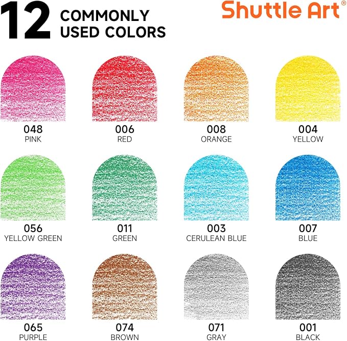 Shuttle Art 1296 Colored Pencils Bulk, 12 Colors, 108 Pack for Classroom | Pre-sharpened pencils, vibrant colors, bulk colored pencils for kids and classrooms