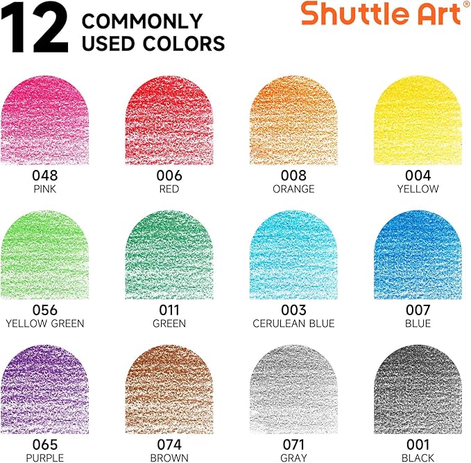 Shuttle Art 504 Colored Pencils Bulk, 12 Vibrant Colors, Pack of 42, Pre-sharpened Coloring Pencils, Wood Colored Pencil for Kids Teachers, Classroom Essentials, Back to School Supplies
