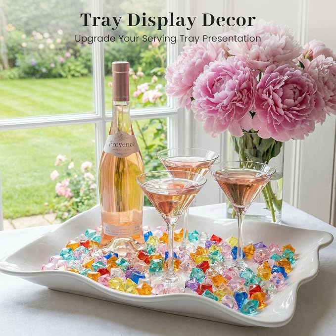 DOMESTAR 150 PCS Multicolored Acrylic Fake Gems, Ice Rocks for Vase Fillers