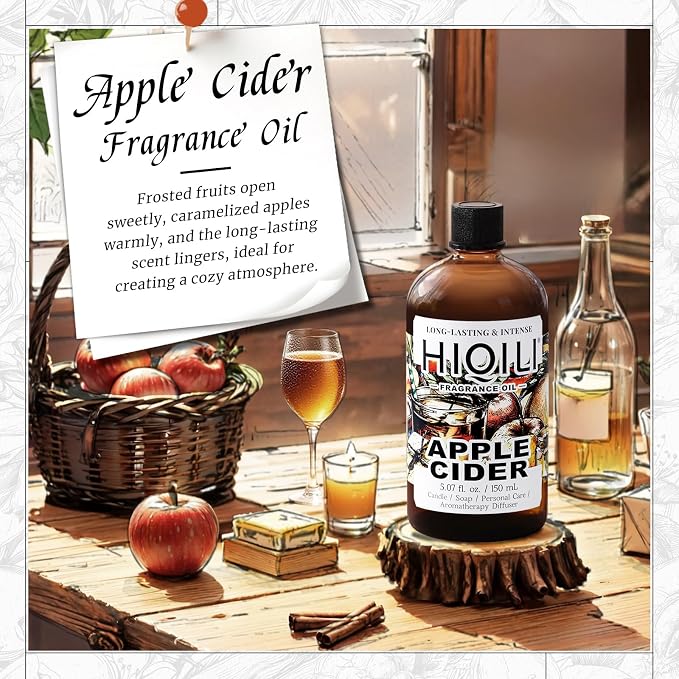 HIQILI Apple Cider Fragrance Oil for Diffuser, Candle & Soap Making