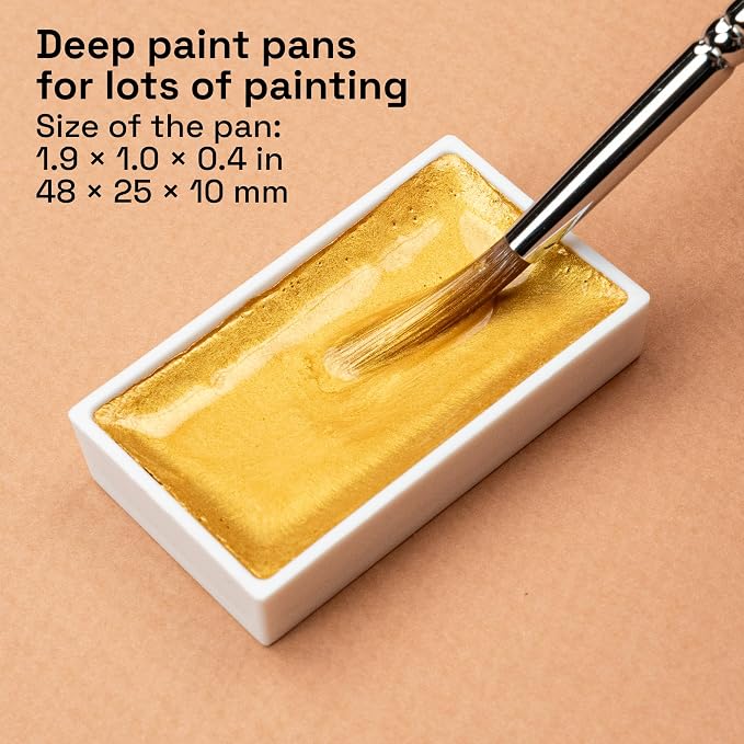 ARTISTRO Professional Metallic Watercolor Paint Set for Adults - 6 Pigment-Rich Gold Colors, XL Pans, ASTM-I Lightfastness, High Tinting Strength Watercolor Set for Professionals made by professionals