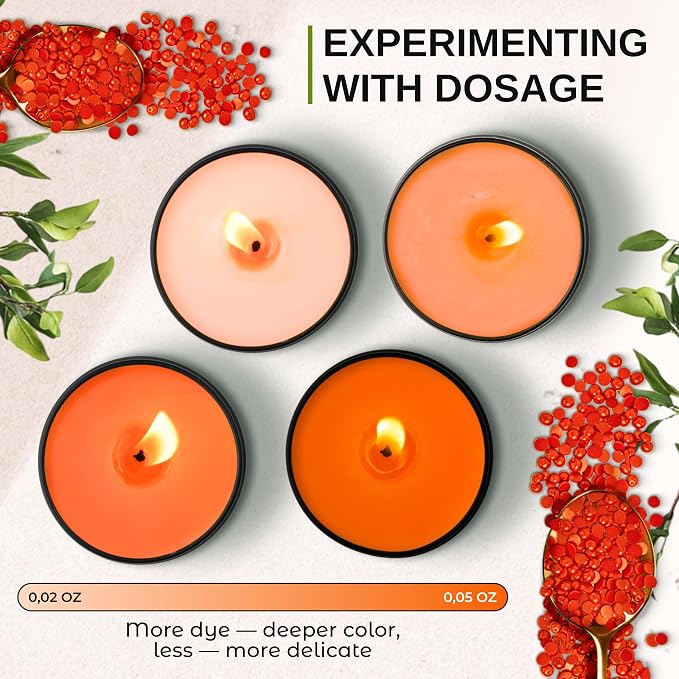 Candle Dye for Soy Wax – 16 Colors Wax Dye Chips for Candle Making | Highly Concentrated Candle Wax Dye for Soy Wax, Beeswax, Paraffin – Candle Color Dye - Premium Candle Dye Chips