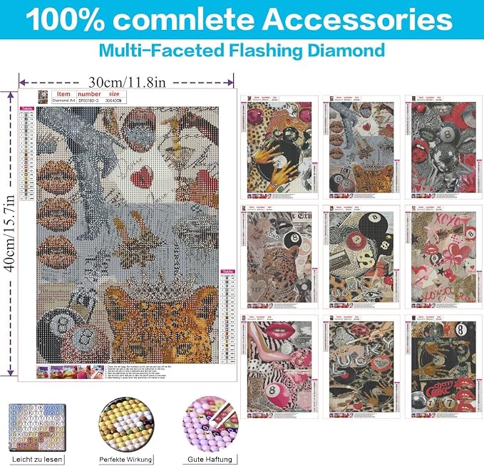 9 Pack Diamond Art Kits for Adults Diamond Painting Kit for Adults