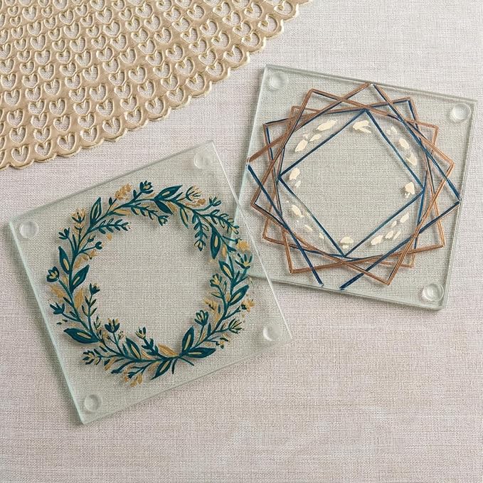 Kate Aspen Clear Glass Drink Coasters Set of 48 - DIY Sublimation Blanks for Drink Coasters, Wedding Favors, Home Décor, Bridal Shower Gifts, Fall Decorations, Bar Coasters, and Party Craft Supplies