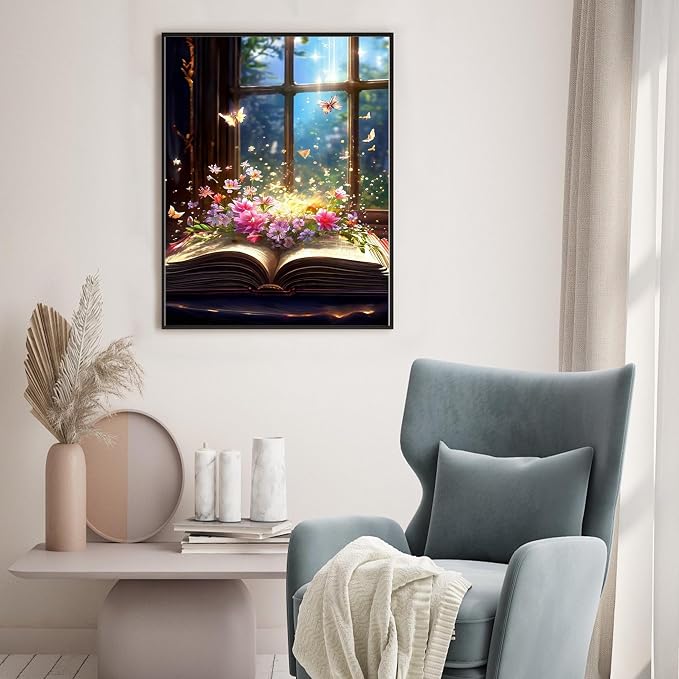 Ycydilirab 5D Diamond Painting for Adults Flowers- Diamond Art Kits for Adults Flowers, Gem Painting Perfect for Relaxation and Home Wall Decor 12x16inch