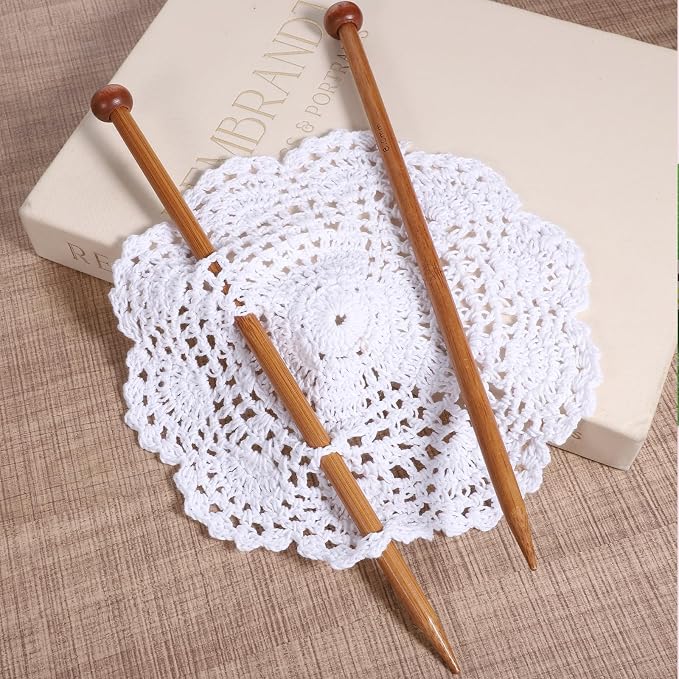 2pcs Bamboo Knitting Needles 10-Inch Long Wooden Knitting Needles Knitting for Beginners Sock,Scarf,Handmade DIY Knitting & Crochet Supplies(8mm)