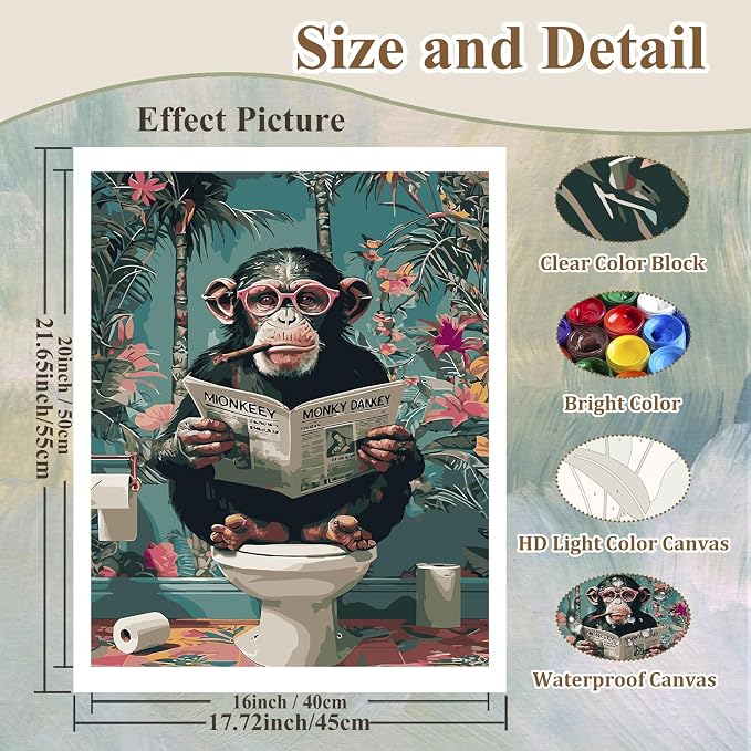 Funny Paint by Number for Adults, Paint by Numbers Kit for Adults 16x20 in