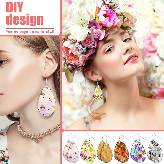 Hicarer 168 Pieces Acrylic Earring Blanks DIY Earrings Making Kit Includes Acrylic Transparent Teardrop Earring Pendants Clear Blanks Hooks and Open Jump Rings for Earrings DIY