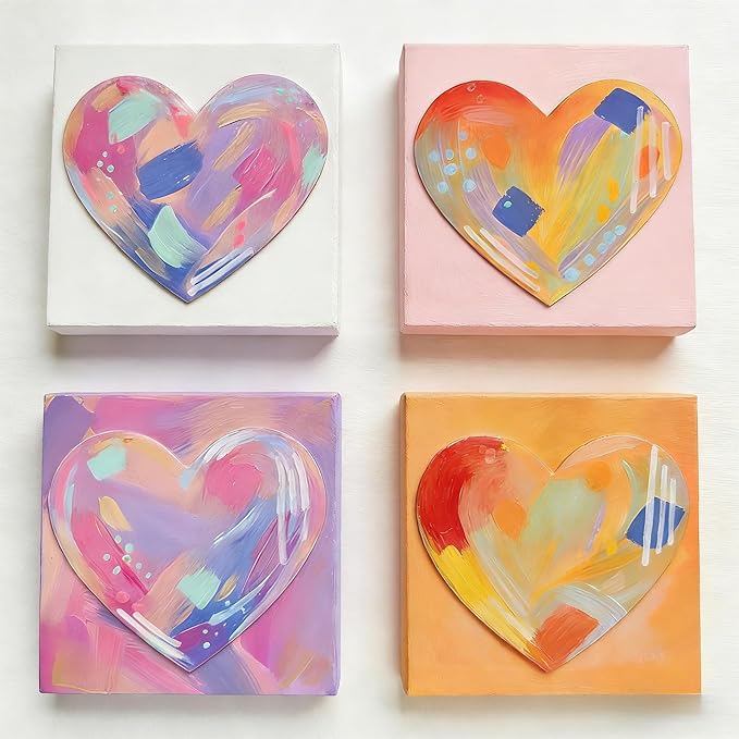 AUREUO Mini Stretched Canvas - 4x4 Inch/24 Pack - 2/6 Inch Profile Tiny Square Canvas Boards for Painting - Art Gift Set Bulk Pack Canvases for Acrylic Halloween Painting & Craft