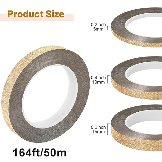 Zonon Glitter Gold Washi Tape for Wall Decor Self Adhesive 5/10/15mm