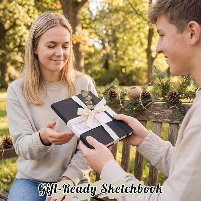 Hardcover Sketch Book 5.5 x 8.5 In, 40 Sheets, 140Gsm Drawing Paper
