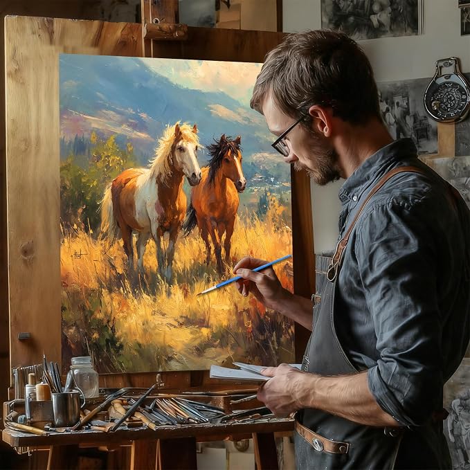 Reivworl Horse Paint by Numbers Kit for Adults Beginner 16×20 inch