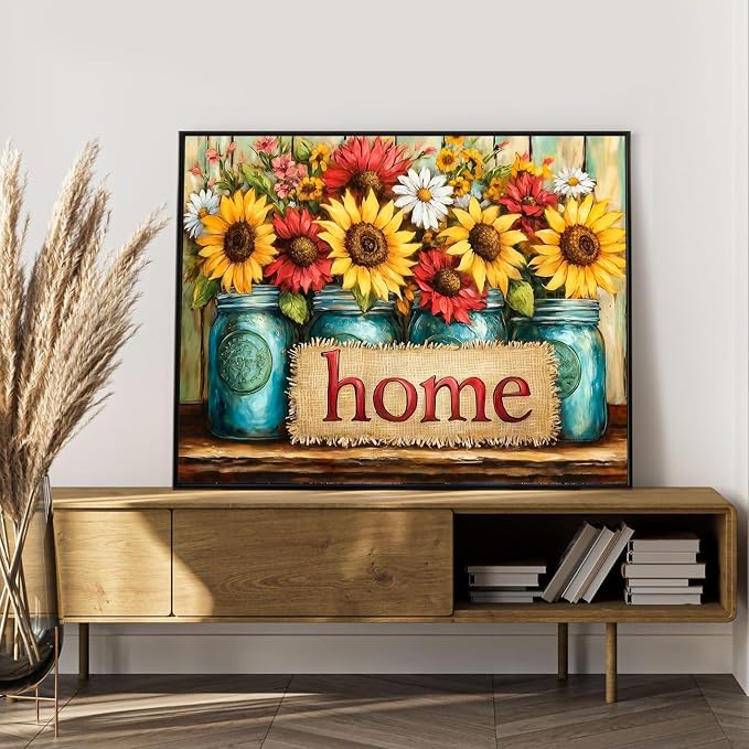 Paint by Numbers Kit for Adults, Sunflower & Home Design, 16x20 Inch