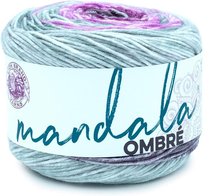 Lion Brand Yarn, Mandala Ombré Yarn, Joy, Purple Multicolor, 1 Pack | Variegated Yarn for Crochet, Knit, Crafts, Soft, Acrylic Fiber for Blankets, Worsted Weight Sweaters, Colorful Shawls