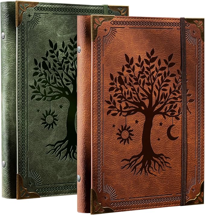 Ovesmusl 2 Pack PU Leather A5 Binder 6 Ring Refillable Journal Cover