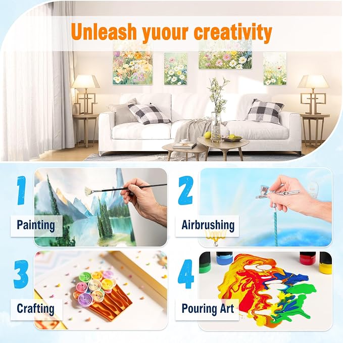 12x16 Canvas for Painting - Artist-Grade Blank Canvases Boards & Panels, Premium White Flat Canvas Bundle forAdults （6pack）