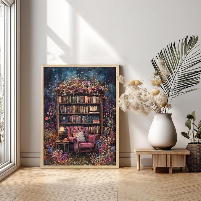 DAZZLEDOTS Diamond Art Kits for Adults Flowers Bookcase Diamond Painting