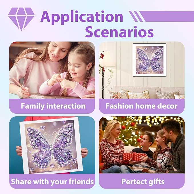 Butterfly Diamond Art Kits for Adults Special Shape Diamond Painting