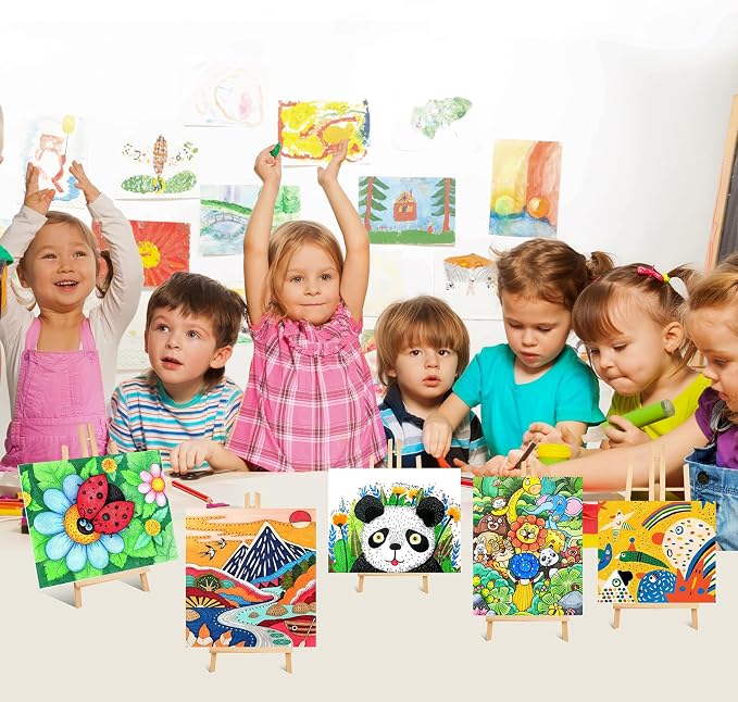 ESRICH 16 Pack 11.8" Wood Easels, Tabletop Easel for Painting | Painting Party, Displaying Canvas, Kids Student Table School Desktop, Portable Canvas Photo Picture Sign Holder