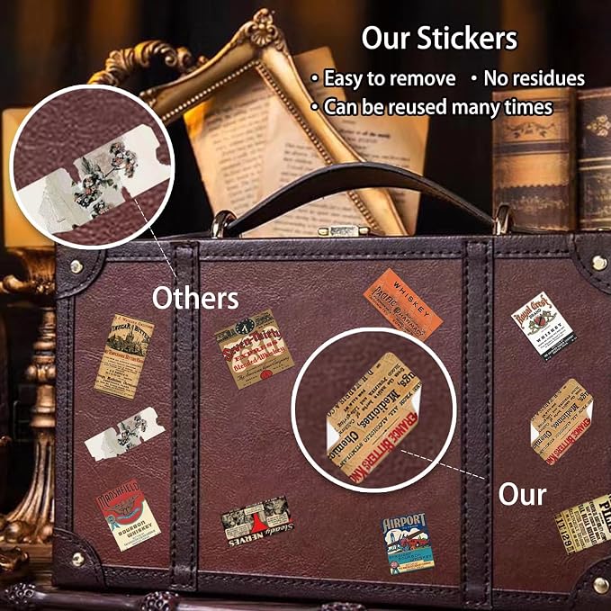100 Pcs Vintage Wine Bottle Stickers,Liquor Bottle Lable Stickers