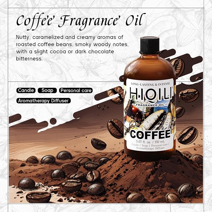 HIQILI Coffee Fragrance Oil for Candle Making & Diffusers Use - 5.07 Fl Oz