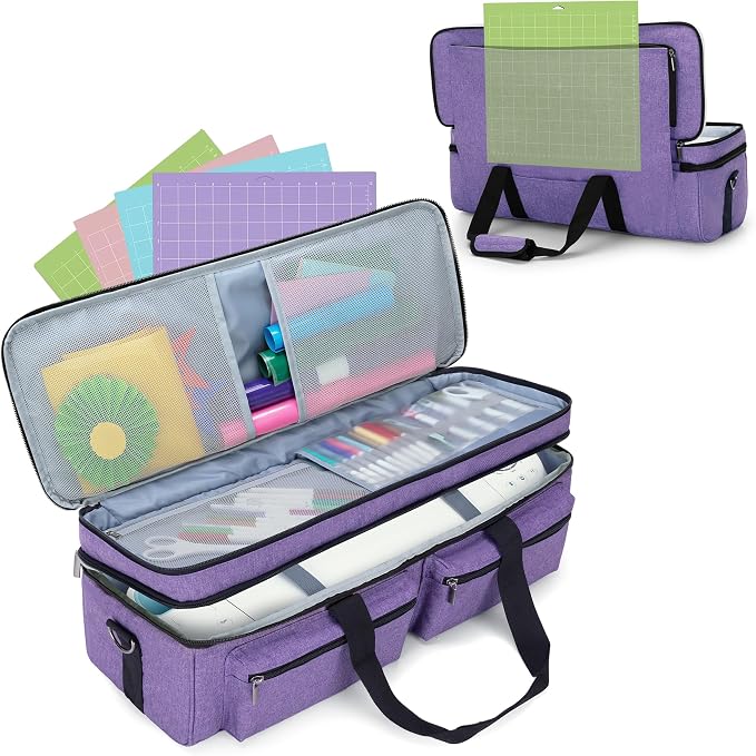 LUXJA Double-layer Bag for Cricut Explore Air (Air2) and Maker, Purple
