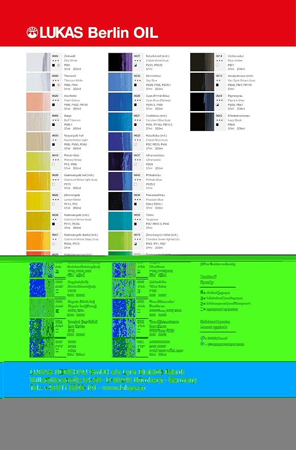 Lukas Berlin Pro Artists Water Mixable Oil Paint 37 ml Tube Mauve, Water Soluble, Lightfast Pigments, Quick Drying, Easy Clean-Up, Eco-Friendly, Professional Quality, 40 Color Range