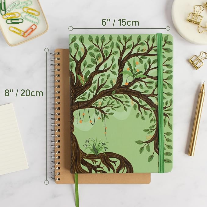 Rileys Tree of Life Lined Journal Notebook, 8x6 in, Hardcover, 240 Pages