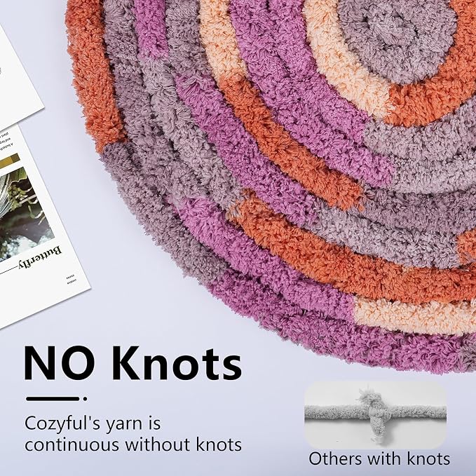 Cozyful Chunky Yarn for Hand Knitting - #10 Chunky Chenille Blanket Yarn, Jumbo Big Thick Chunky Yarns for Crocheting, Tie Dye Bulky Knit Yarns, 8 Skein (20 yds 8 oz Each Skein), Purple & Orange
