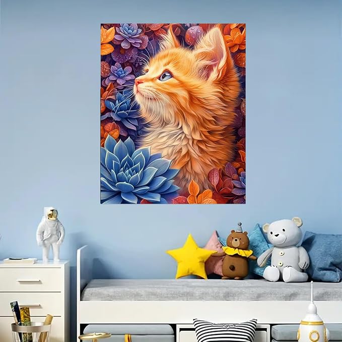 Arttoplus Cat Paint by Numbers Kit for Adults Beginner 16x20 inch | Animal Adult Paint by Number Kits on Canvas, DIY Acrylic Oil Painting by Numbers for Gift Home Wall Decor (Without Frame)