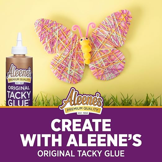 Aleene's All Purpose Tacky Glue, 8-Ounce, Clear (15599) | All-Purpose Craft Adhesive, Strong Clear-Drying Glue for Wood, Paper, Ceramic, & DIY Projects