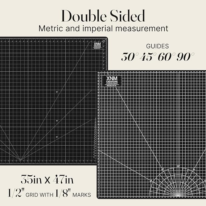 Premium Self Healing Cutting Mat - 36 Inches by 48 inches - A0-3 Layer Quality PVC Construction - Dual Sided, Imperial and Metric Grid Lines - Perfect for Cutting, Sewing, and Crafts