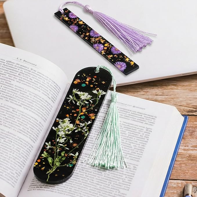 Bookmark Resin Molds Silicone,Set of 15-Cavity Bookmark Making Kit